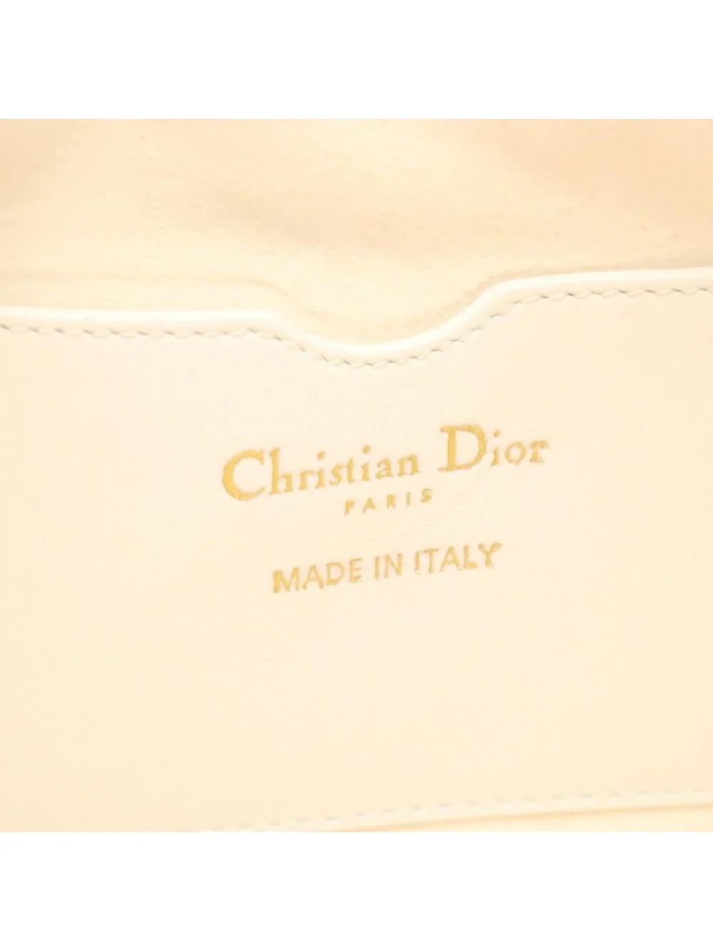 Dior Shoulder Bag Vibe Hobo Cannage 2-Way White Champagne Gold Leather Small